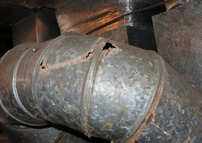 dangerous hole in vent pipe